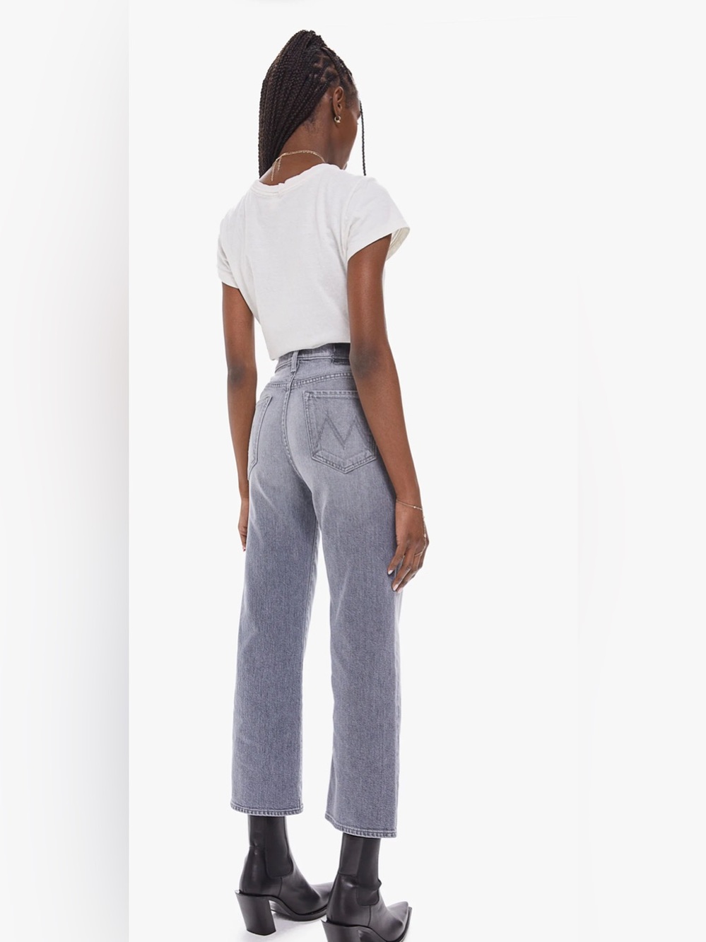 MOTHER The Rambler Ankle Jeans 28 Uncommon Ground Gray Straight Leg - Picture 3 of 16